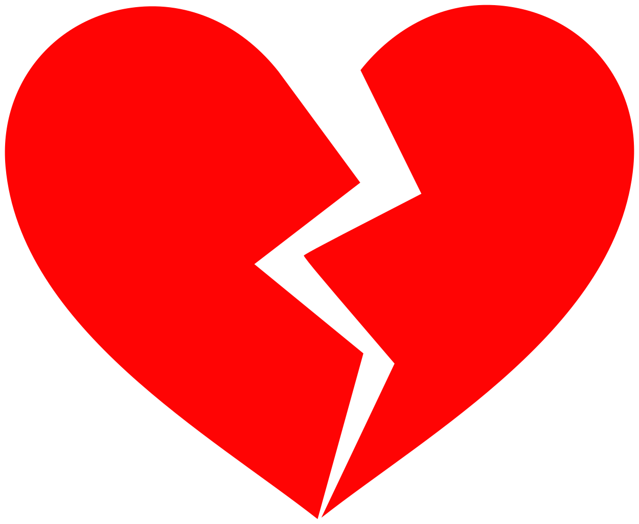 A broken heart symbol.