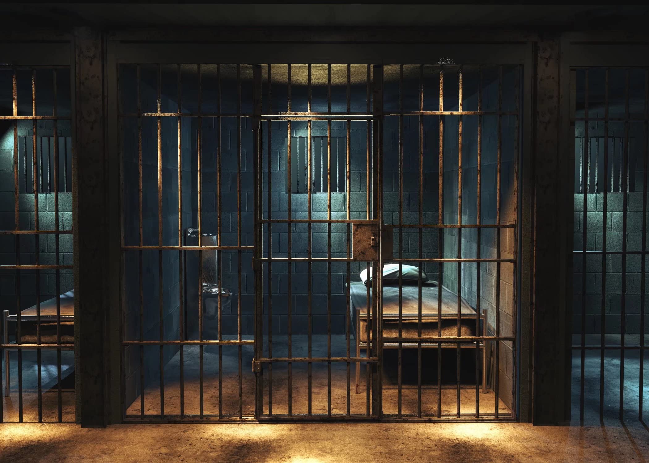 A dark prison cell.