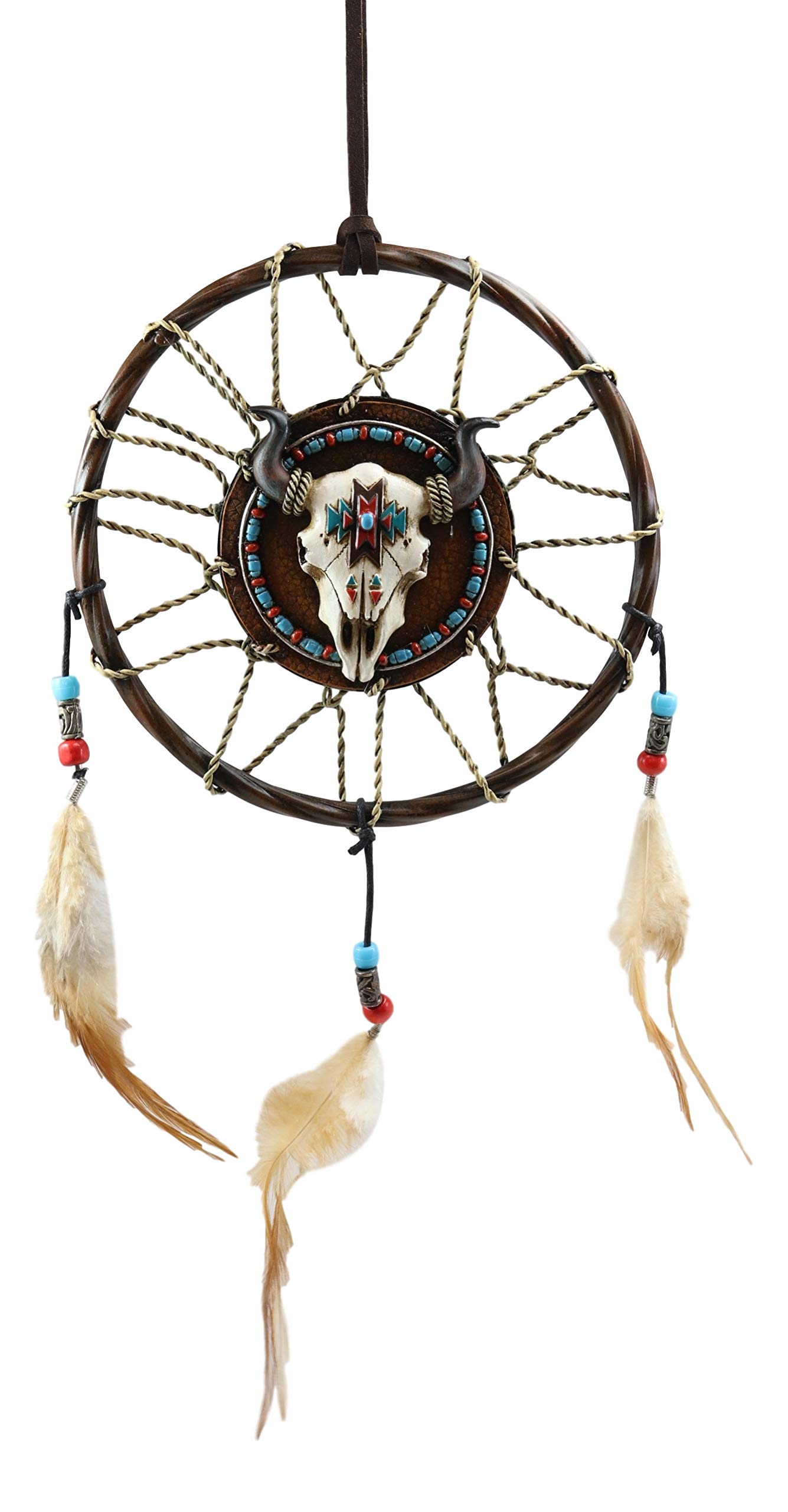 A dreamcatcher with animal feathers