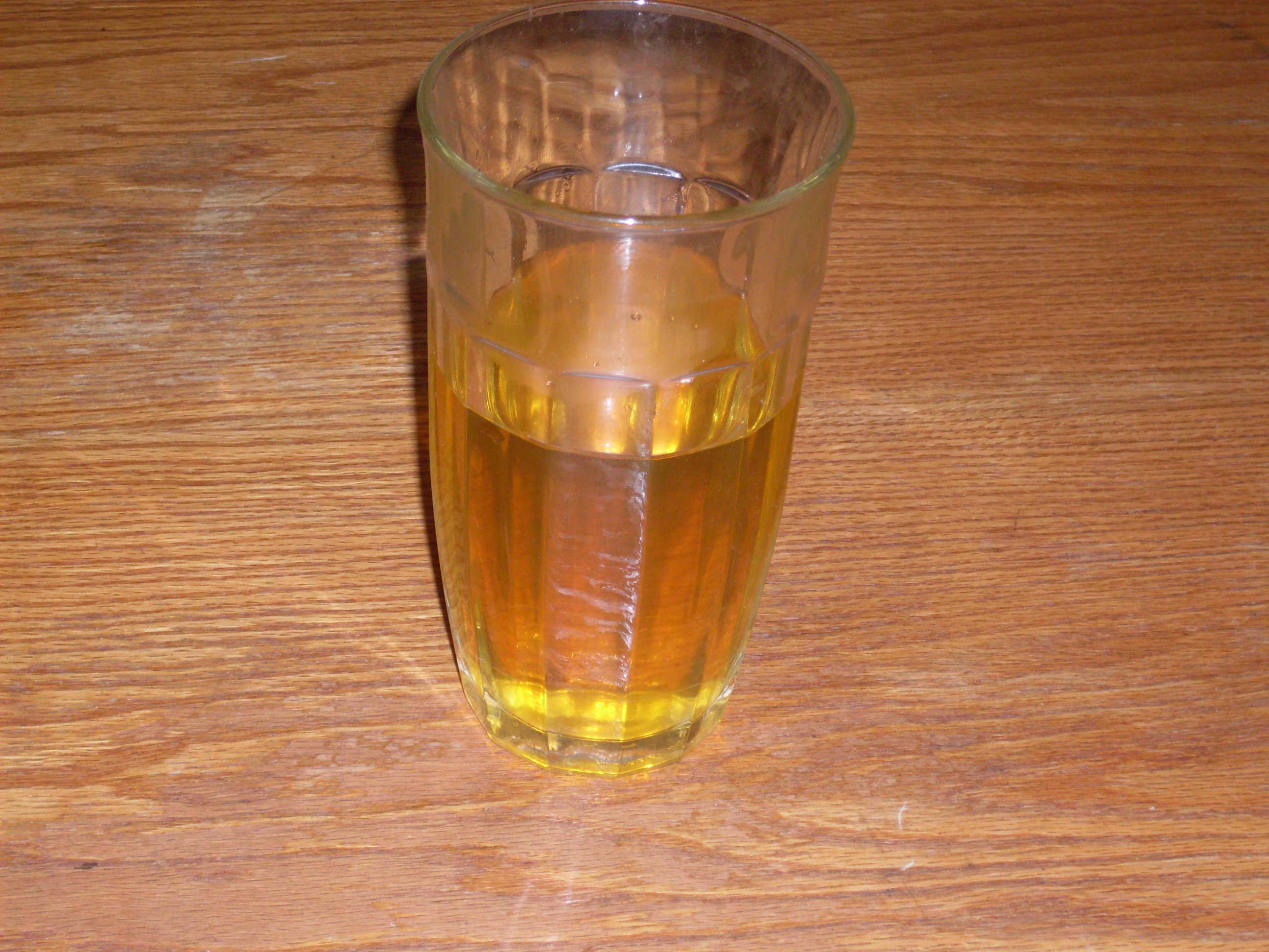 A glass of urine