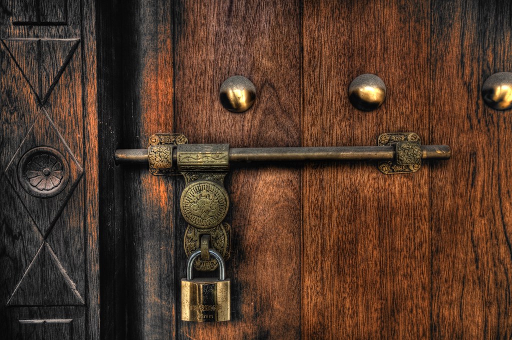 A locked door.