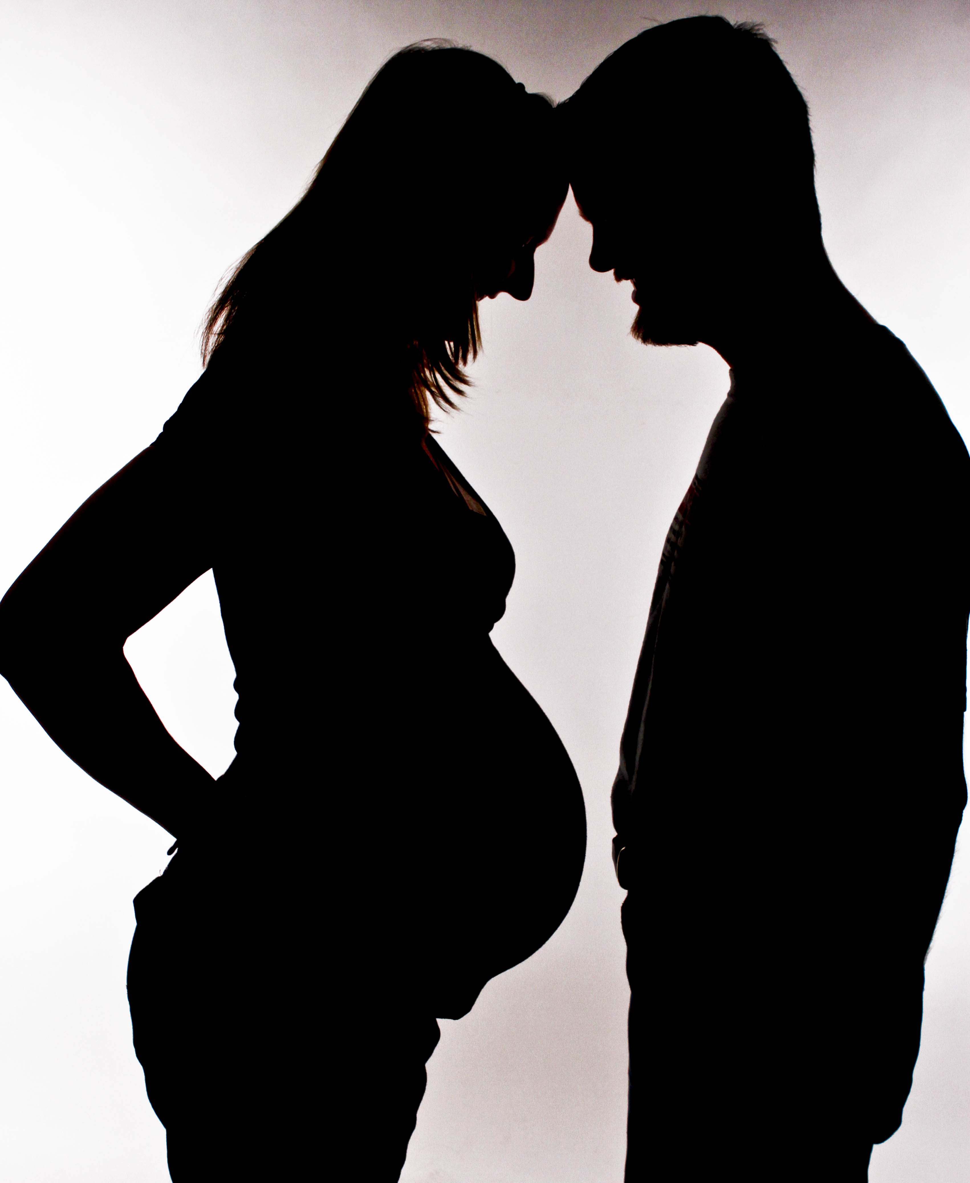 A pregnant woman's silhouette