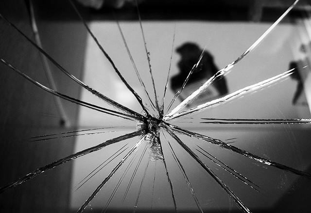 A shattered mirror.