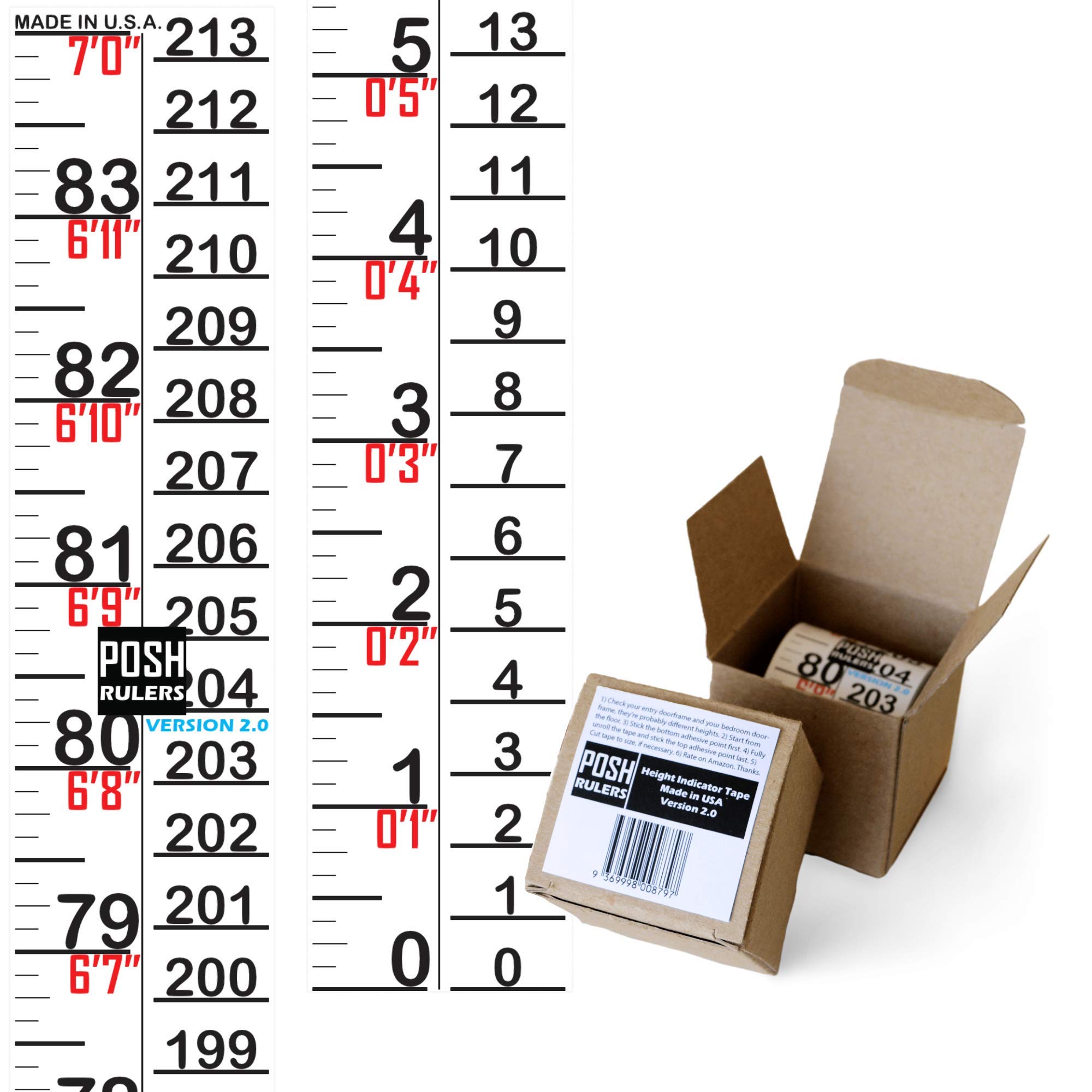A tape measure or height chart.