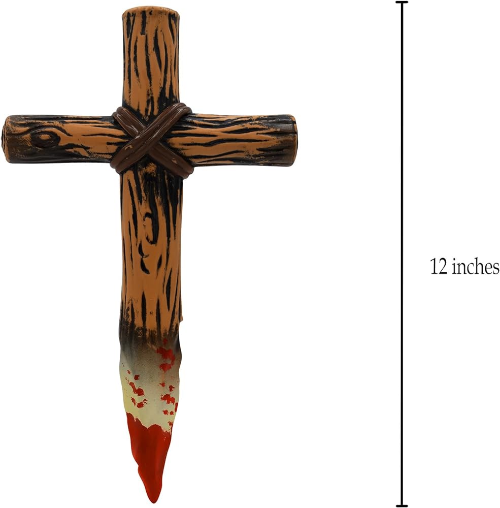 A wooden stake or a cross.
