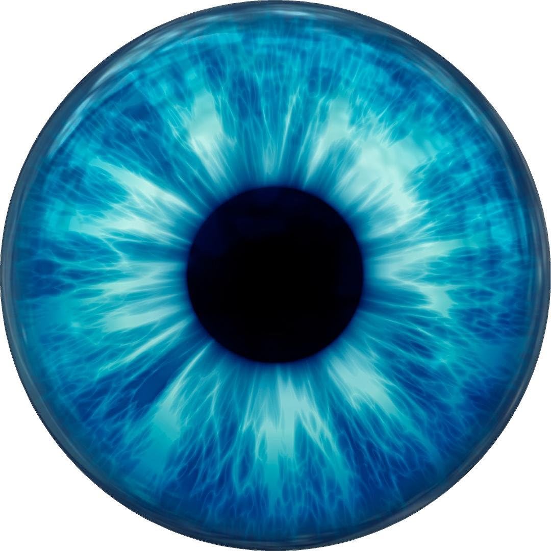 An eye with pitch black iris.
