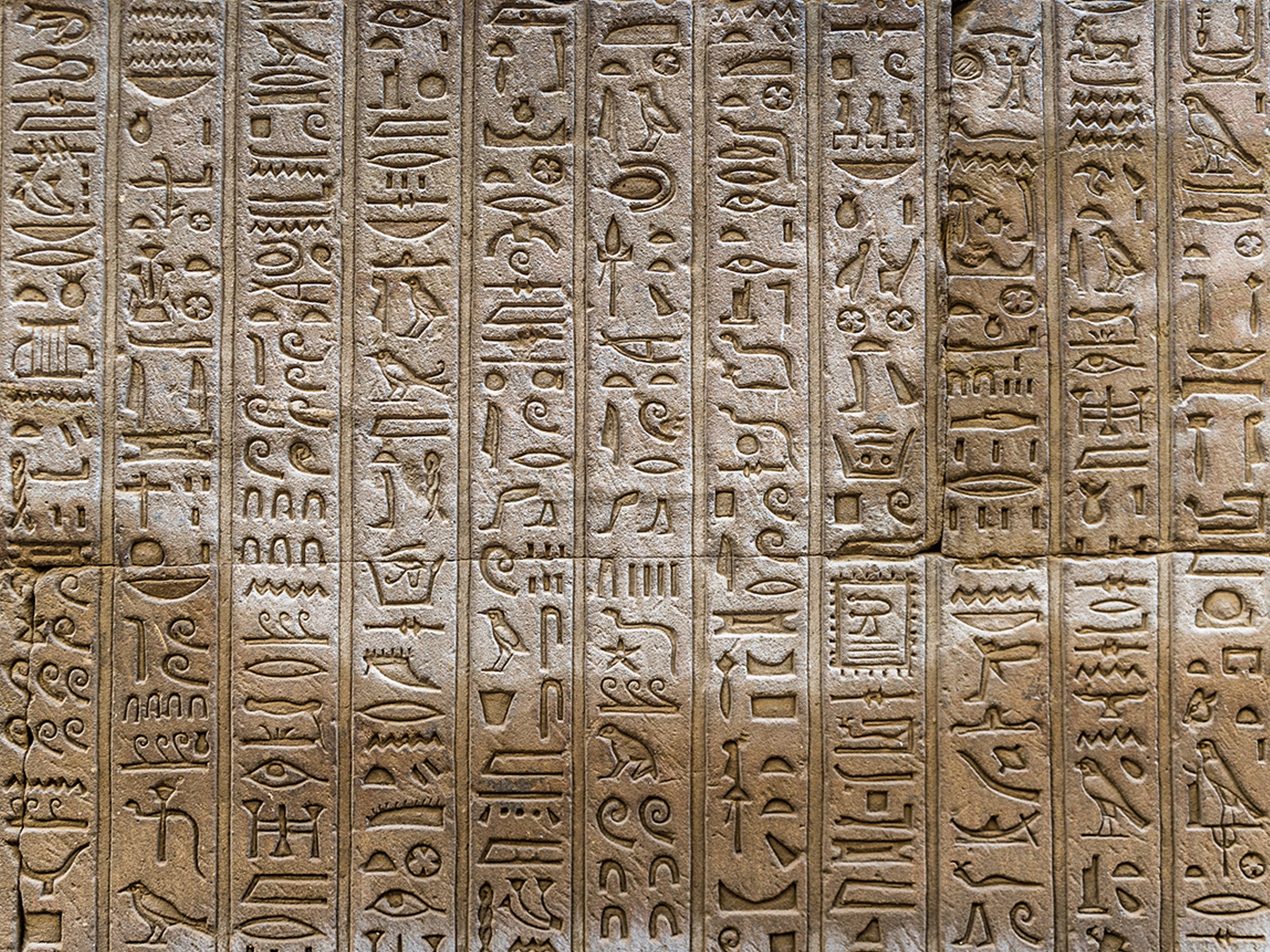 Ancient Egyptian hieroglyphs of resurrection