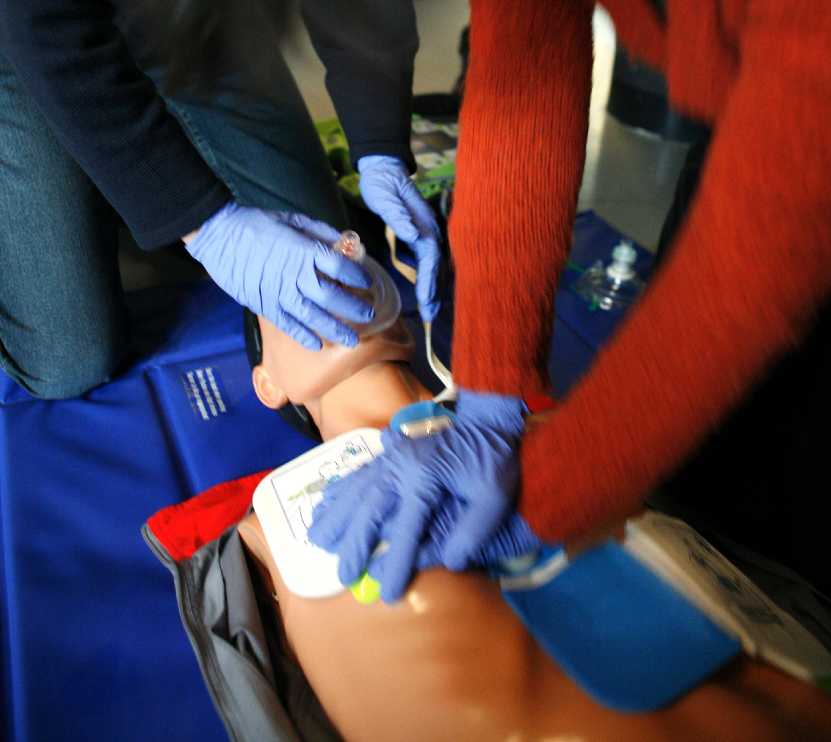 Baby receiving CPR