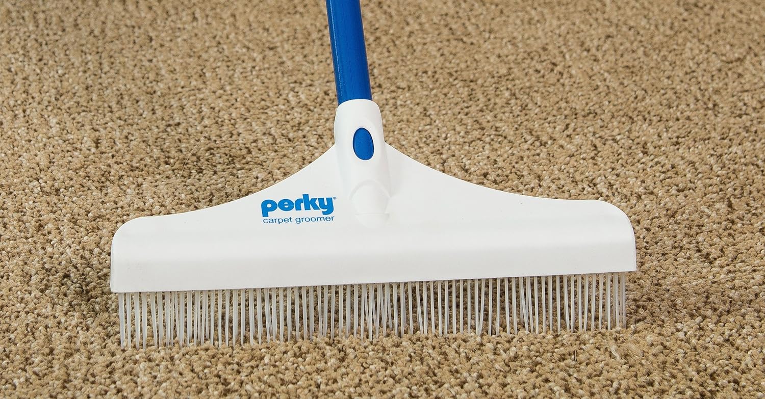 Broom sweeping a carpet.