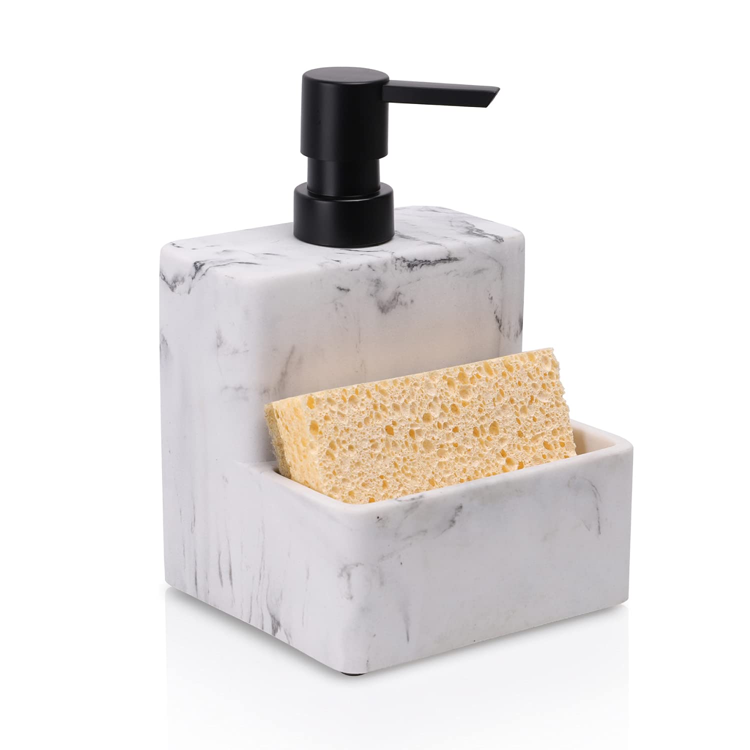 Dishwashing sink with soap and sponge