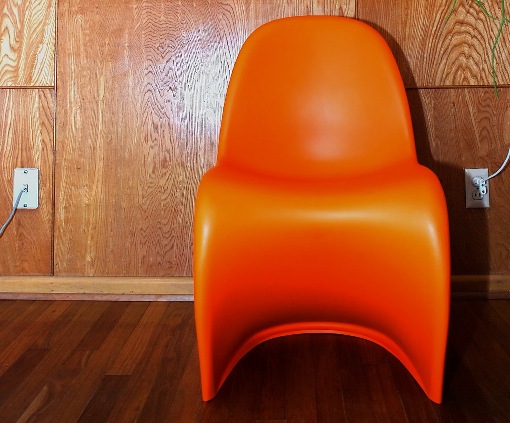 Empty orange chair