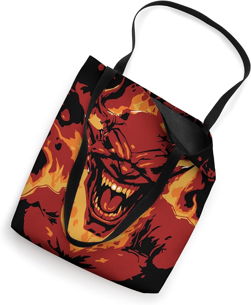 Fiery red devil laughing