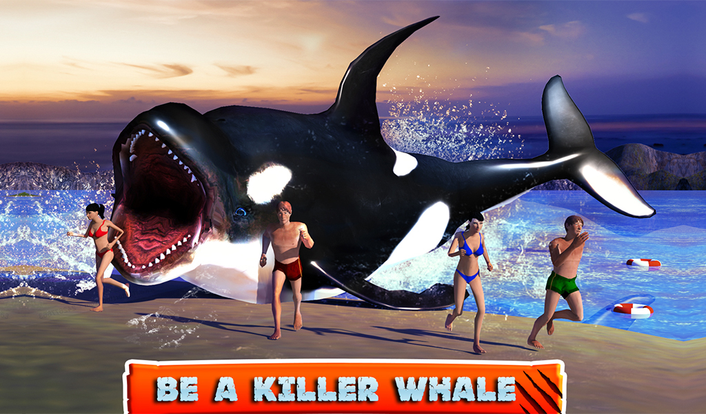 Killer whale attacking a person