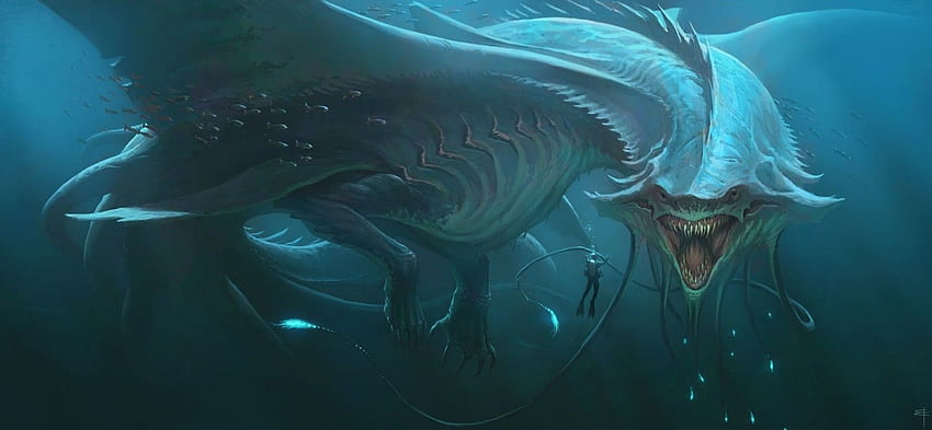 Large sea creature illustrations