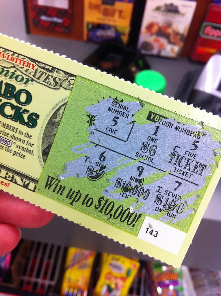 Lottery ticket with a winning number