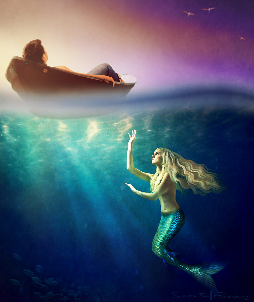 Mermaid swimming in a sea of dreams