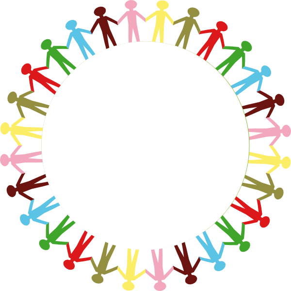 People holding hands in a circle