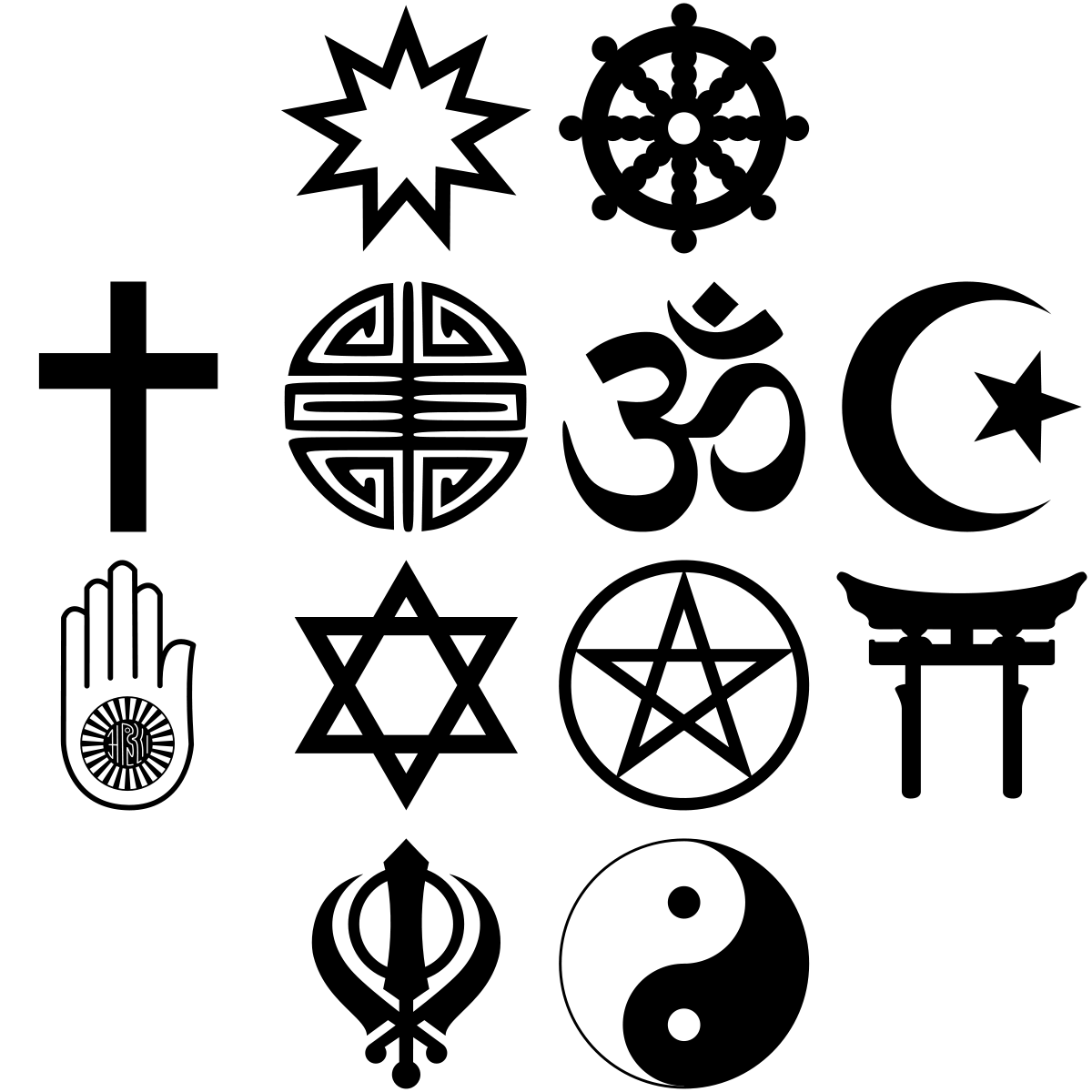Religious symbols and icons.