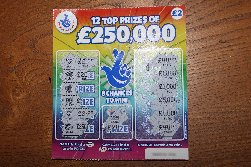 Scratch card with a winning jackpot.