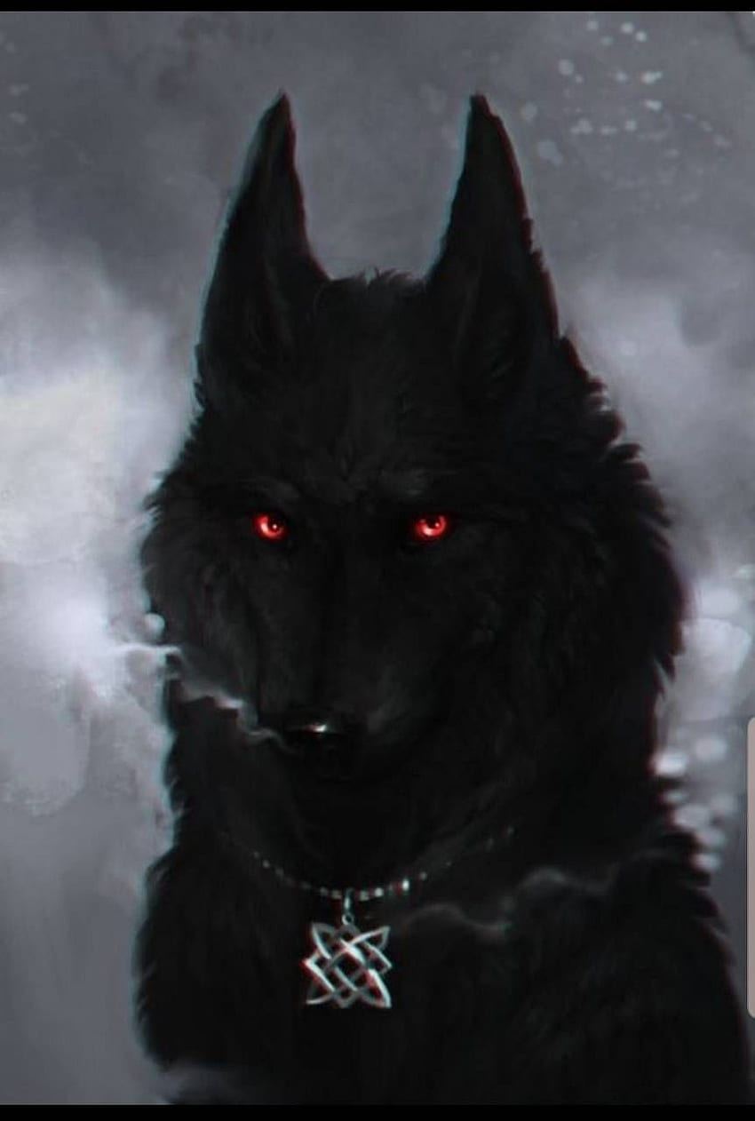 Wolf with red eyes